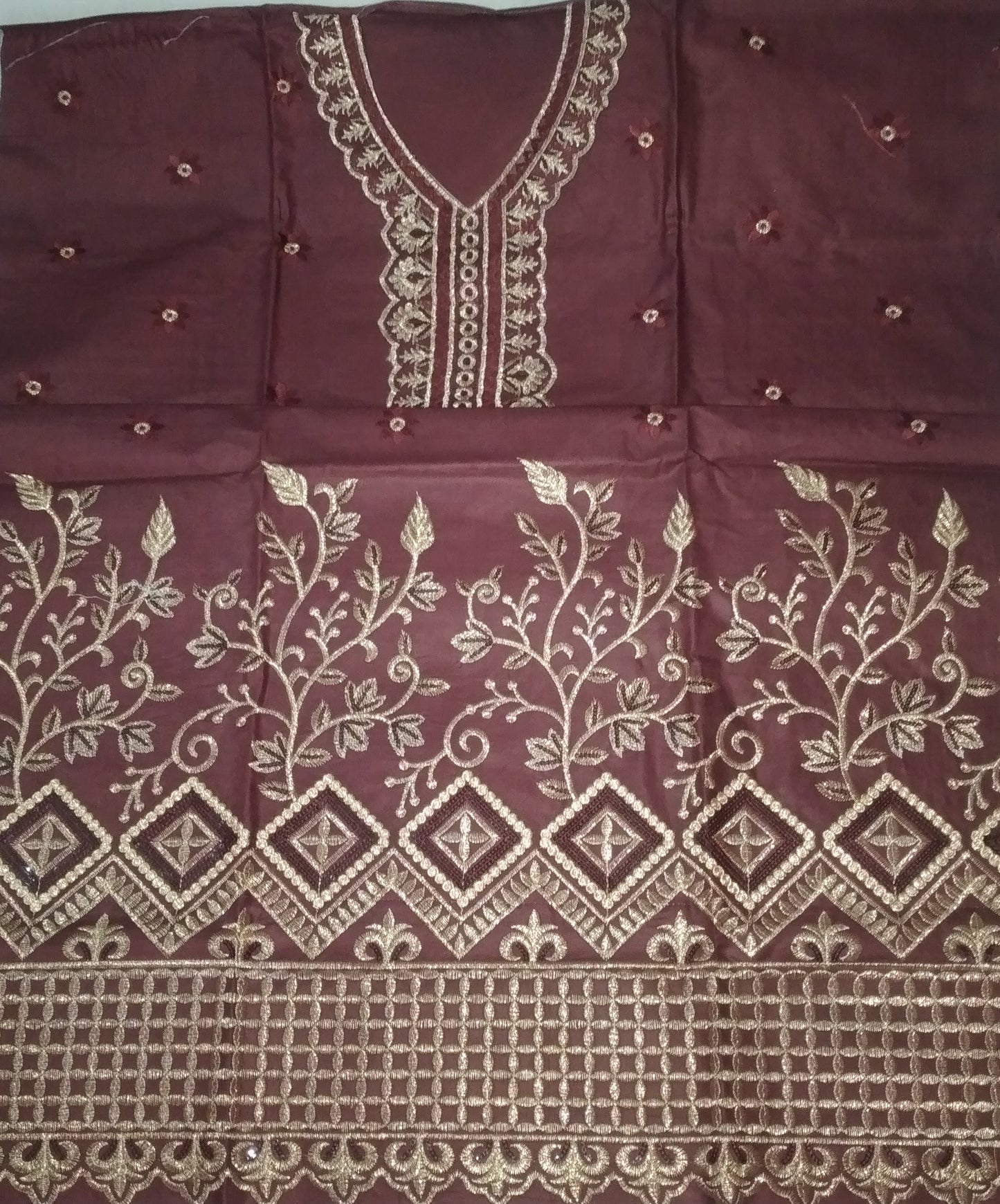 High Quality Cotton Fabric Un Stitched Maroon