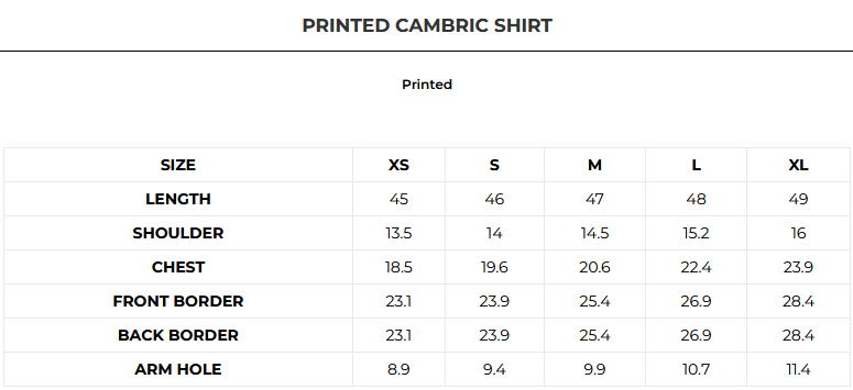 Saphire Printed Cambric Stitched Shirt