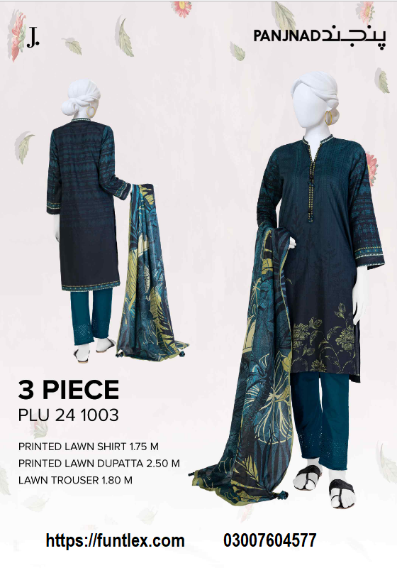 PANJNAD Lawn Printed 3 Piece Unstitched Suit