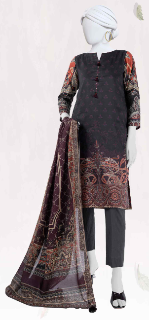 PAJNAD Lawn Printed 3 Piece Unstitched Suit