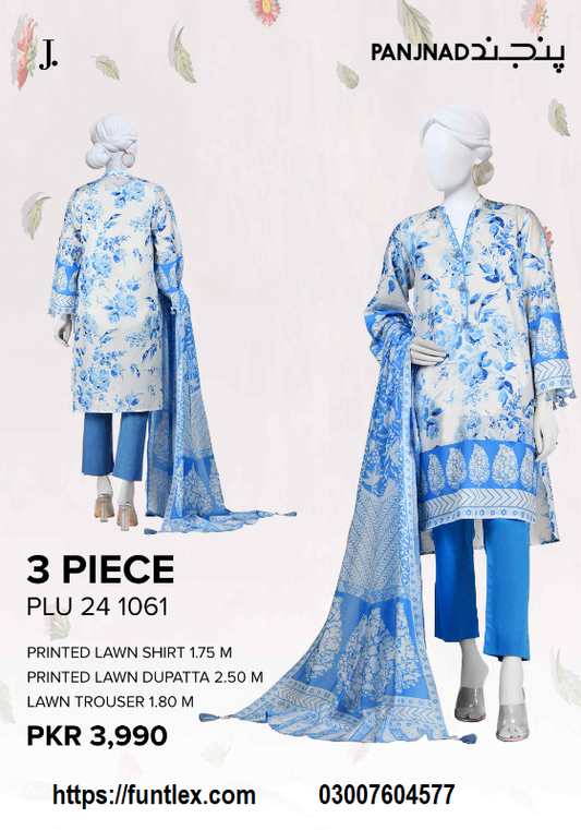 PANJNAD Lawn Printed 3 Piece Unstitched Suit