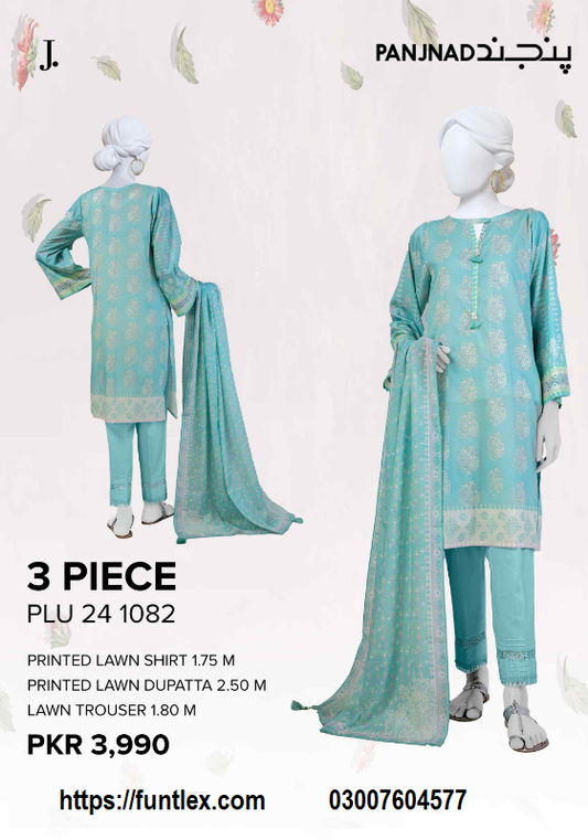 PANJNAD Lawn Printed 3 Piece Unstitched Suit