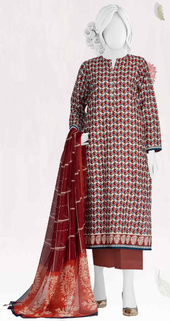 PANJNAD Lawn Printed 3 Piece Unstitched Suit