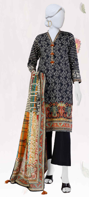 PANJNAD Lawn Printed 3 Piece Unstitched Suit