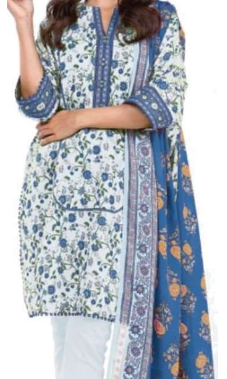 Alkaram 3 Pc Printed Lawn Suit With Printed Lawn Dupatta