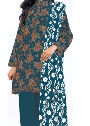 Alkaram 3 Pc Printed Lawn Suit With Printed Lawn Dupatta