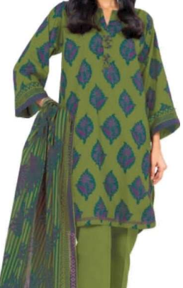 Alkaram 3 Piece Printed Lawn Suit With Printed Lawn Dupatta