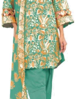 Alkaram 3 Pc Printed Lawn Suit With Printed Lawn Dupatta