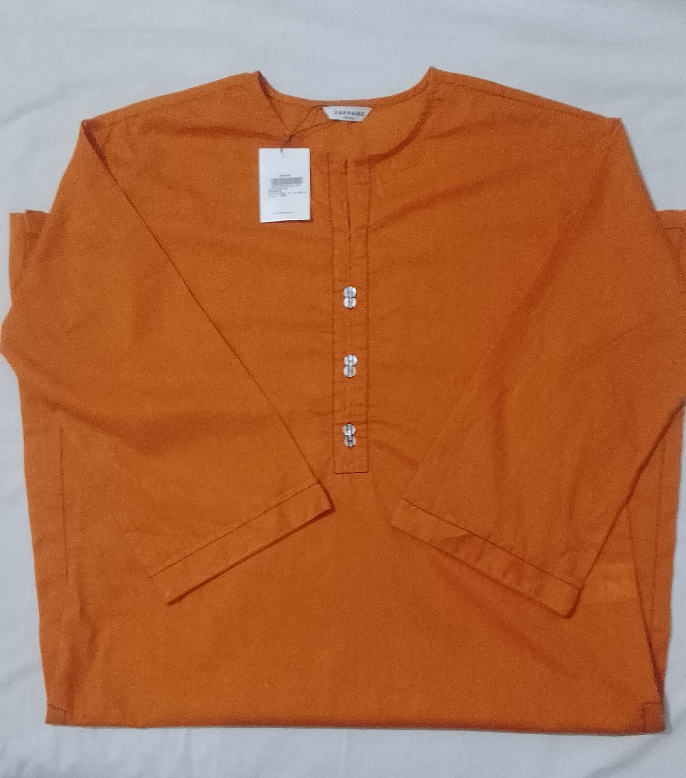 Saphire Solid Cambric Stitched Shirt