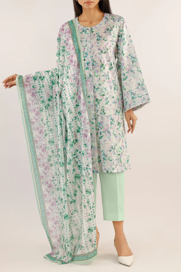 Saya Unstitched Printed Lawn 3 Piece Lawn Dupatta Green