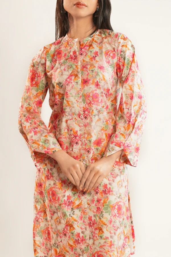 Saya Unstitched Printed Lawn 3 Piece Multi Colour