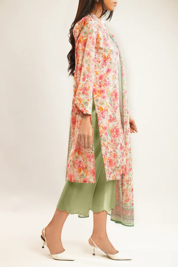 Saya Unstitched Printed Lawn 3 Piece Multi Colour